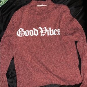 good vibes cropped sweater